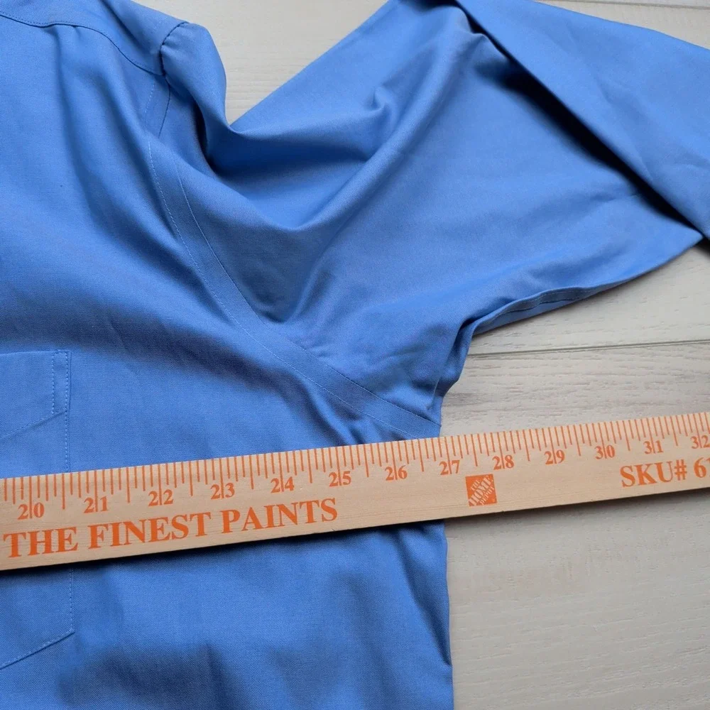 NEW Forsyth of Canada Dress Shirt Mens 16.5 34/35 Blue Wrinkle Free‎ Cotton